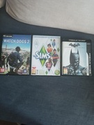 Zestaw 3 gier watch dogs2 ,Simsy 3 ,Arkham.origins