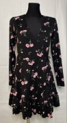 Sukienka czarna w kwiaty rozmiar 36