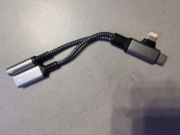 Adapter 2w1 USB-C / Lightning do Jack 3.5mm + Ładowanie