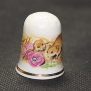 Naparstek Kolekcjonerski Porcelanowy myszki polne