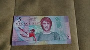 Banknot 5 funtów George Best unikat