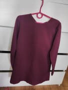 elegancka bordowa trapezowa sukienka dziewczynka 122 cm Label