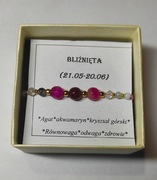 Bransoletka zodiakalna Bliźnięta z kamieni naturalnych 