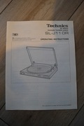 Instrukcja obsługi gramofonu Technics SL-J11 OR