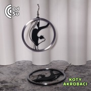 Kolczyki KOTY AKROBACI 53 - czarno-srebrne