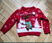 Sweter sweter renifery świąteczny zimowy wzór Santa Clause xsmas