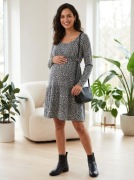 Sukienka ciążowa i do karmienia panterka idealna wygodna bawełna A102