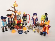 Ludziki i drobne elementy playmobil strażak, magik, rycerz, pilot ..