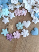 Materiałowe naklejki mix wzorów i kolorów 