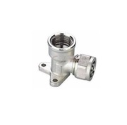 Kolano skręcane z mocowaniem naścienne PEX 1/2" gw x 16