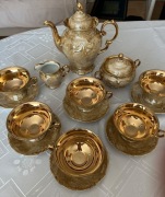 Porcelana Wawel serwis do kawy złocony Vintage