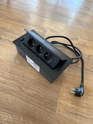 Gniazdo wpuszczane w blat GTV SOFT czarne 3x230V