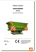 Tabele rozsiewu AMAZONE  ZA-M  PL