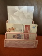 Stojaczek biurowy do kartek, metalowy szer.17,2, wys.13,5, głęb. 7,8cm