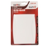 Dzwonek Gong BIM BAM Biały dwutonowy GNS-921 przewodowy 230V