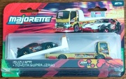 Majorette Pojazd JDM TOYOTA SUPRA JZA80 ISUZU NPR LAWETA NOWY 1:64 auto