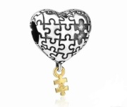 Pandora Charm Moments zawieszka koralik serce puzzle miłość love