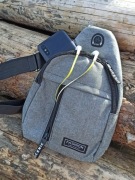 Saszetka,Plecak, torba na ramię - szara, unisex