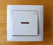 Przycisk zwierny dzwonkowy dzwonek z podświetleniem jasny beż