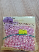 Różowe KORALIKI PEREŁKI PERŁOWE Z DZIURKĄ 