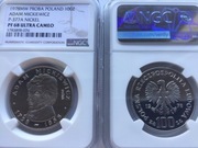 100 ZŁ Próba NIKIEL ADAM MICKIEWICZ 1978 NGC PF68 2 MAX PIĘKNA