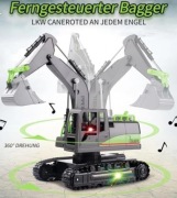 Koparka na gąsienicach zdalnie sterowana muzyka,swiatla, 2 akumulatory 1:14