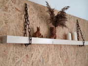 Półka drewniana rustykalna boho na łańcuchu