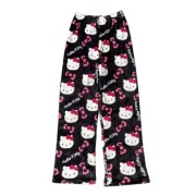 Czarne Spodnie Hello Kitty