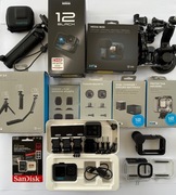 GoPro Hero 12 Black Zestaw Media Mod 3x Enduro Batteries Mounts Grab 