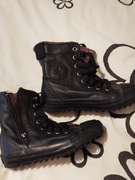 Czarne skórzane trampki dziecięce ocieplane Converse 31 