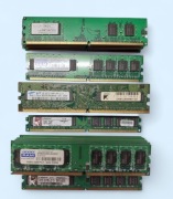 Pamięci RAM DDR2 Mix Pojemności (2GB, 1GB, 512MB) - Sprawdzone Marki 31 szt