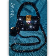 Torebka z koralików torebka kuferek czarna torebka MM-ART 