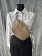 Nerka torebka beżowa skóra naturalna Włoska - nowa