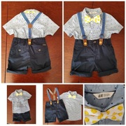 104, szelki, koszula, spodenki, mucha. h&m