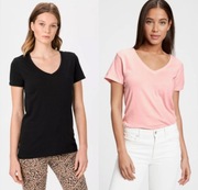 GAP 2 x koszulka basic w kolorze jasnego różu i czarnym S