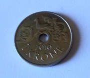 1 korona norweska NOK 2010 obiegowa