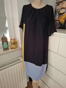 M&S 46 3XL granatowa niebieska sukienka jesienna na jesień do pracy