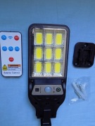 MOCNA LAMPA SOLARNA LED - OGRODOWA,ULICZNA- CZUJNIK RUCHU,ZMIERZCHU + PILOT