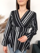Bluzka damska kopertowy dekolt ciążowa paski