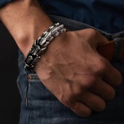 Męska Bransoletka Fenrir (czarna, 24 cm i 25 cm)