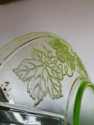 Uranowa uranowe uranowy szklo art deco niemen hortensja patera talerz