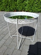 STOLICZEK Z LUSTREM OKRĄGŁY STOLIK KAWOWY 40cm METALOWY