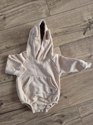 Eleanor Charles bluza dresowa grubsza body beżowa kaptur uszka kangur 74/80