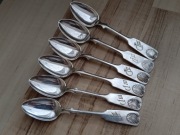 SREBRZONE ŁYŻECZKI DO KAWY FILIŻANKI FINLANDIA MUSZLA