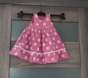 Sukienka rozkloszowana w grochy dla dziewczynki 1-3 miesiące r. 62