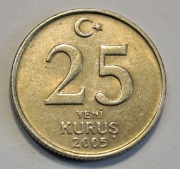 617. Moneta Turcja 25 kuruszy 2005 rok  