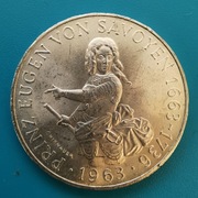 25 szylingów 1963 Austria  Eugeniusz Sabaudzki Srebro 0,800 waga 13 g