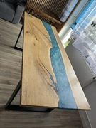 Promocja! Stół dębowy z żywicą epoksydową 