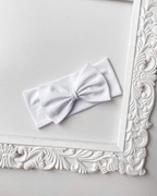 Nowa opaska z kokardą biel chrzest sesja zdjęciowa noworodek 