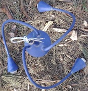 Lampa, żyrandol, pokojowa, kolor niebieski , na trzy żarówki E14.